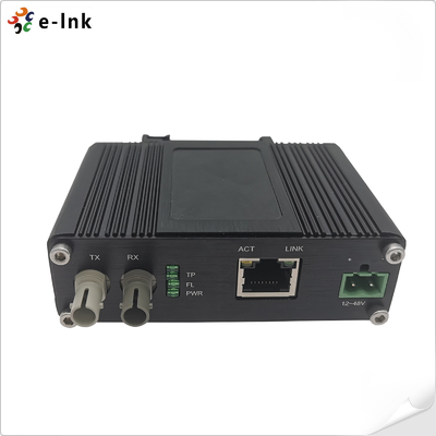 Mini Industrial 10BASE-T To 10BASE-FL Ethernet Media Converter ST Connector 48VDC