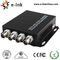 4 Channel CCTV Fiber Optic Converter FC Optical Connector / BNC Video Connector