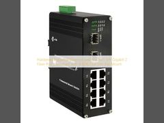 سوئیچ اترنت صنعتی مقاوم 8 پورت SFP گیگابیت 2 پورت فیبر مطابق با IEEE8023at نصب ریلی DIN