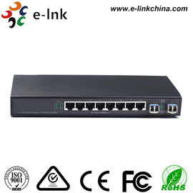 8 Port 10/100/1000M Ring Connection Fiber Optic Switch , Industrial Ethernet Switch with 2 SFP port