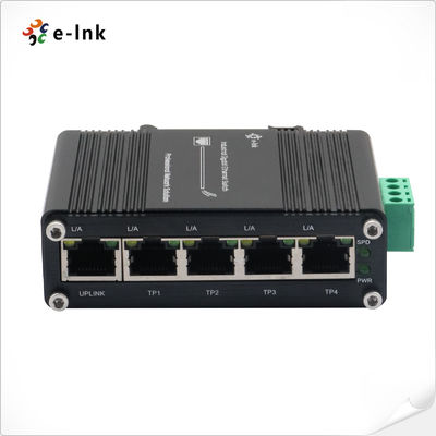DIN Rail Industrial Switch 5 Gigabit Ports 12-48V DC Input Auto Negotiation