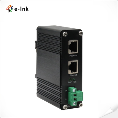 Industrial PoE Splitter 36VDC Output IEEE 802.3bt Compatible DIN Rail Mount