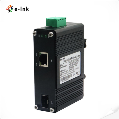 12-48VDC 30W PoE Media Converter DIN Rail With 100/1000M SFP Port