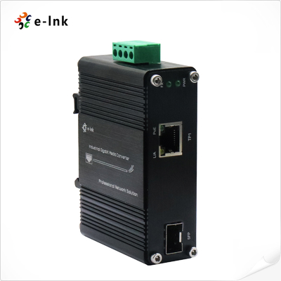12-48VDC 30W PoE Media Converter DIN Rail With 100/1000M SFP Port