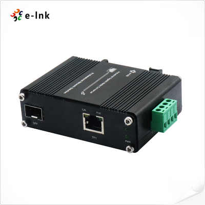 12-48VDC 30W PoE Media Converter DIN Rail With 100/1000M SFP Port