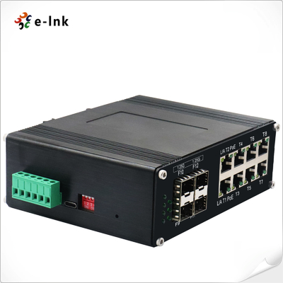 Industrial 8GE 4SFP L2+ Managed PoE Switch 9K Bytes Jumbo Frame