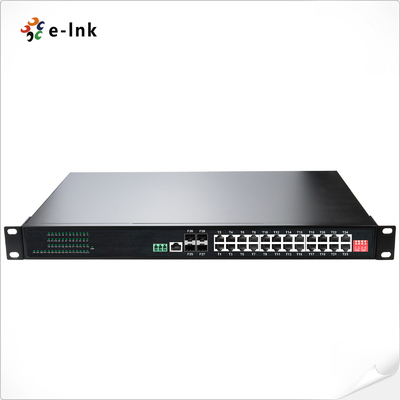 Rackmount Industrial L2+ Managed Switch 24 Port 1000T 802.3at PoE + 4 Port 1000X SFP