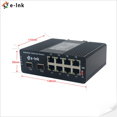 Industrial 8-port 10/100/1000BASE-T and 2-port 1000BASE-SFP 250m PoE Switch