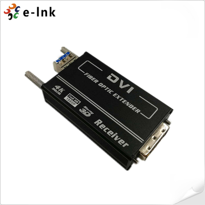 Mini 4KX2K DVI Fiber Transceiver  MM 300M  Auto EDID