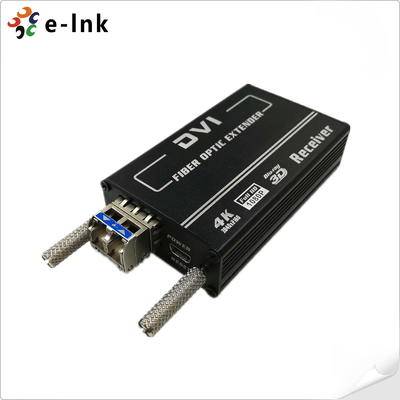 Mini 4KX2K DVI Fiber Transceiver  MM 300M  Auto EDID