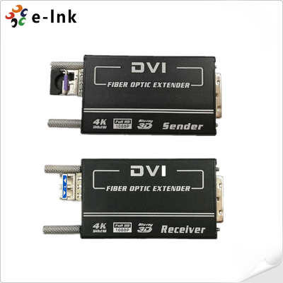 Mini 4KX2K DVI Fiber Transceiver  MM 300M  Auto EDID