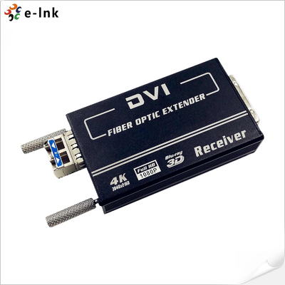 Mini 4KX2K DVI Fiber Transceiver  MM 300M  Auto EDID