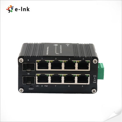 Web Managed Industrial Switch 8 Port PoE+ 30W per Port Wide Temperature Range