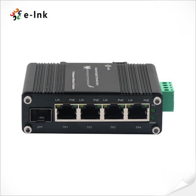 Industrial Ethernet Switch PoE+ 12-48VDC Input Power Booster 120W DIN Rail Mount