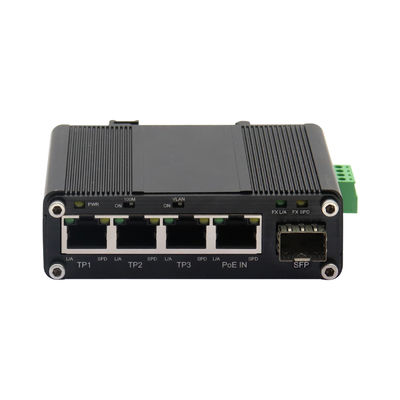 Mini Industrial PoE PD Switch 10/100/1000 3 Port Gigabit with PoE Splitter Function