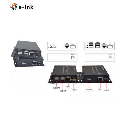 5VDC 6KM 4 Port USB2.0 Over Fiber UTP Extender