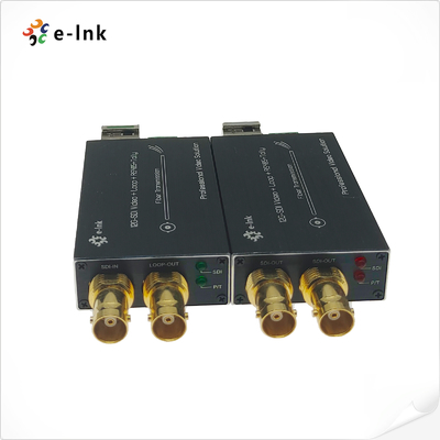 مبدل فیبر نوری 4K 12G SDI با خروجی حلقه و مانیتورینگ و صدای تعبیه شده