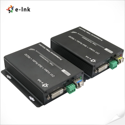 افزایش‌دهنده فیبر نوری DVI با KVM، صدا، RS232 و GPIO