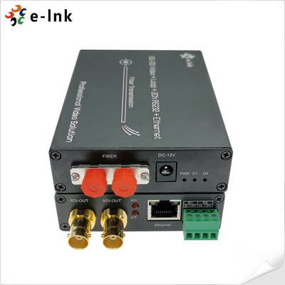 LNK-12GSDI سری فیبر تبدیل کننده با 4K UHD ویدیو، Loop-out، گیگابیت اترنت و RS485
