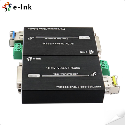 افزایش دهنده فیبر نوری مینی 4K DVI با RS232، مسافت انتقال تا 80 کیلومتر