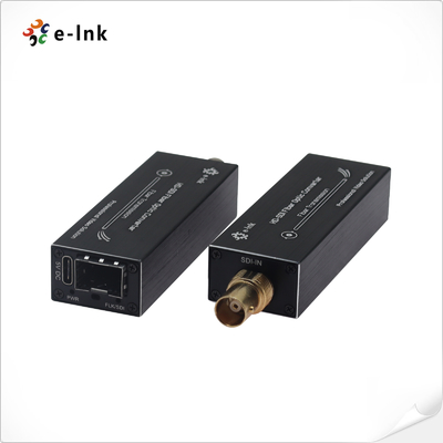 Mini HD SDI Fiber Extender 1 کانال ویدیو با انتقال صوتی جاسازی شده