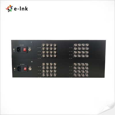 مبدل فیبر نوری ویدئویی 4 در 1 E-link انتقال 120 کیلومتری AHD CVI TVI CVBS