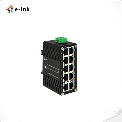 سوئیچ گیگابیتی PoE صنعتی 10 پورت، 8 پورت PoE+، توان کل 240 وات، ولتاژ گسترده 12-48VDC، محفظه فلزی IP40، دمای عملیاتی 40- تا 80 درجه سانتیگراد