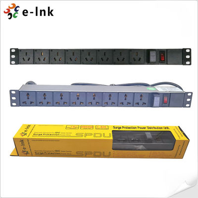 آلومینیوم T6 19 "1U 8 پورت 3.68kW 10KA پایه رک واحد PDU